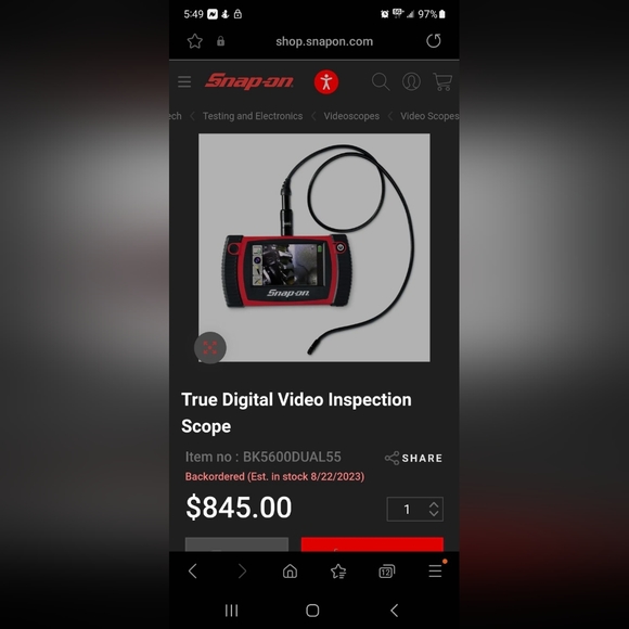 Snap-on Digital Video Scope Camera - Picture 5 of 5